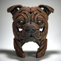 Staffordshire brindle Bull Terrier par edge sculpture